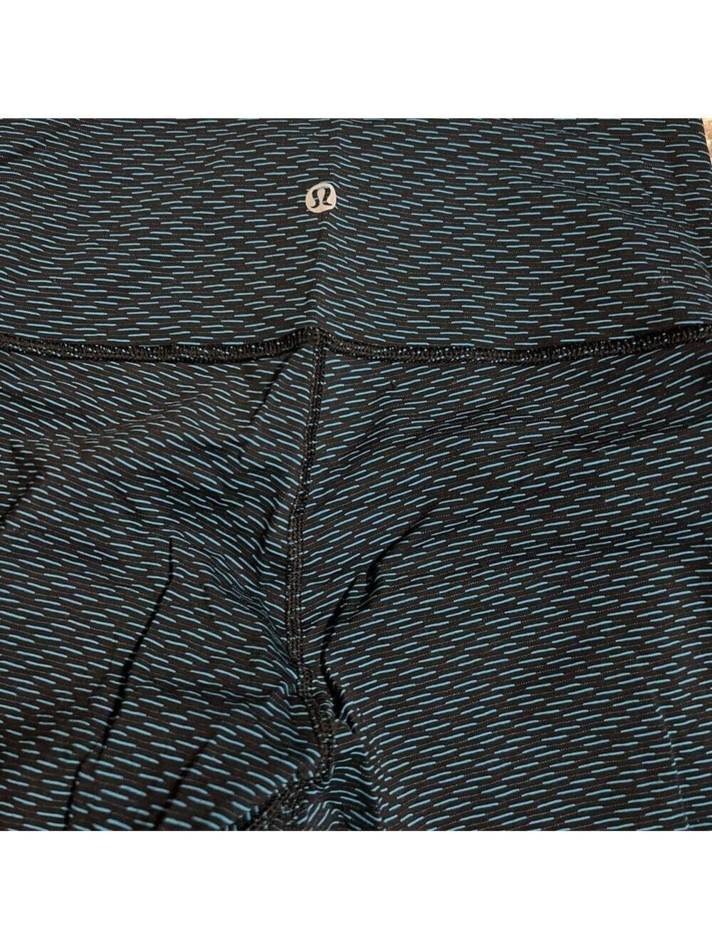 Lululemon Wunder Under High Rise Black and Teal Size 8 - Picture 5 of 8